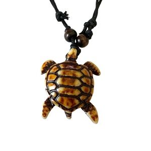 ⭐️ 5 for $25 Sea Turtle Necklace Nautical Style Imitation Yak Bone Wax Cord
